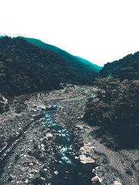 Scenic view of landscape against clear sky