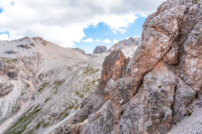 Scenic view of rocky mountains against sky