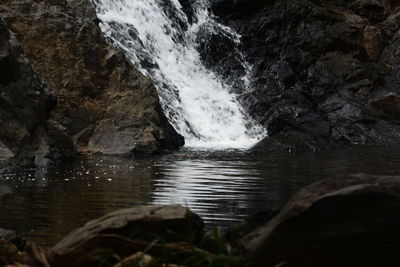 Scenic view of waterfall