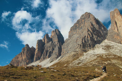 Panoramic view of rocky mountains against sky