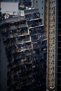 Low angle view of buildings in city