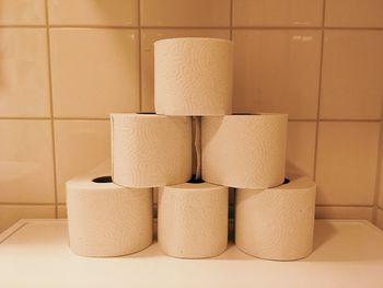 Close-up of stack of objects in box