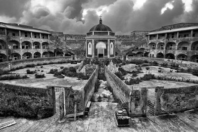 Old building against cloudy sky