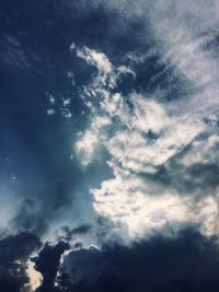 Low angle view of clouds in sky