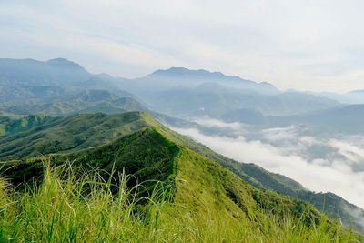 Scenic view of mountains against sky