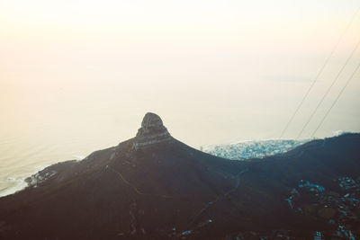 Scenic view of mountain against clear sky