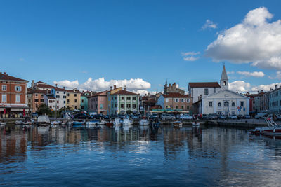 Houses against blue sky