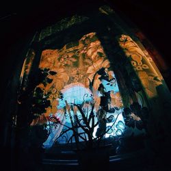 Low angle view of building interior