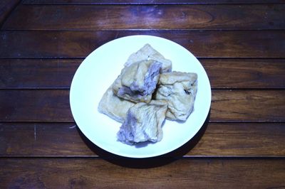 High angle view of meal served in plate