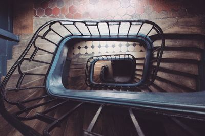 Directly above shot of spiral staircase