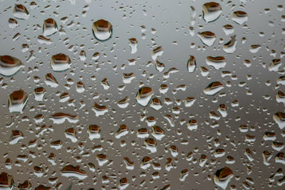 Full frame shot of wet glass window