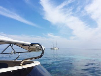 Cropped boat in sea