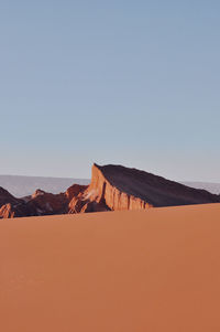 Rock formations against clear sky