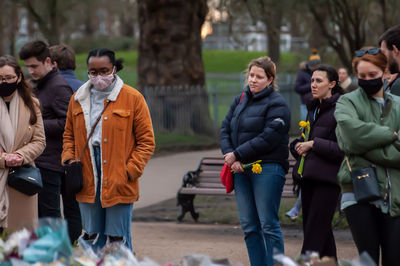 Group of people walking outdoors