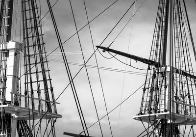 Low angle view of sailboat against sky