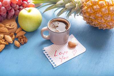 Breakfast on table