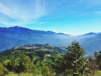 Scenic view of mountains against sky
