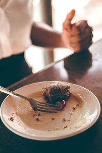Close-up of dessert in plate on table
