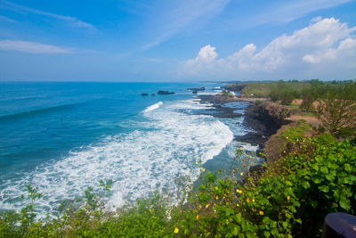 View of sea against cloudy sky