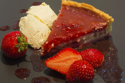 Close-up of ice cream in plate