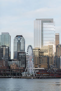 View of skyscrapers in city against sky