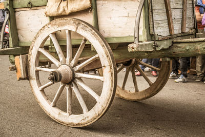 Old wheel on field