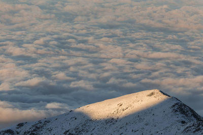 Snow covered mountain against sky ,  fagaras mountains