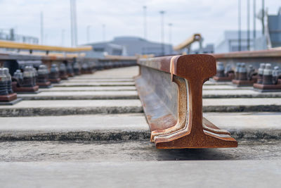 Close-up of empty seats in winter