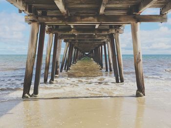 View of pier on beach