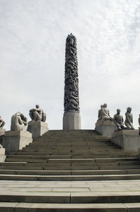 Gustav vigeland sculpture park against cloudy sky
