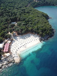 High angle view of the beach 