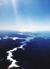 Aerial view of sea against sky