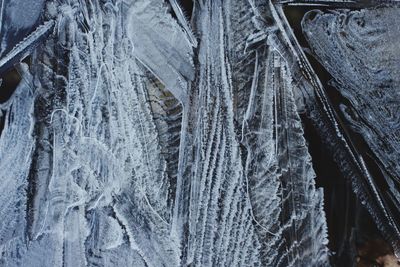 Full frame shot of icicles on rock