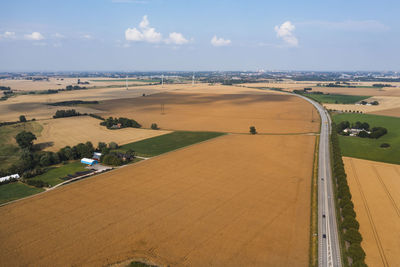 High angle view of rural landscape