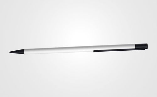 High angle view of pen against white background