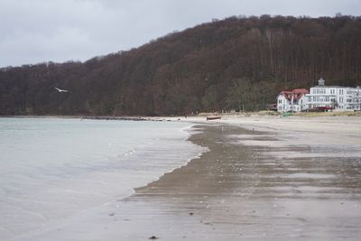 Scenic view of beach against sky