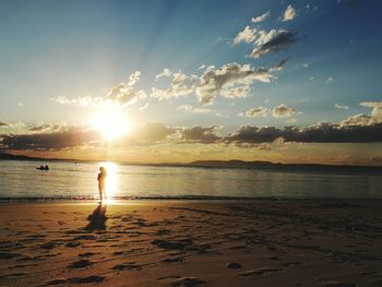 Scenic view of sea at sunset