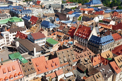 High angle shot of townscape