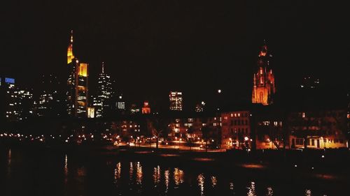 City lit up at night