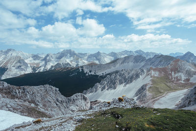 Scenic view of mountains against sky