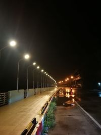 Illuminated street lights at night