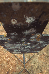 High angle view of rusty metal