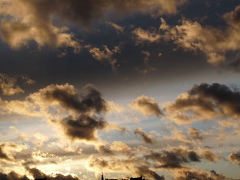 Low angle view of sky at sunset