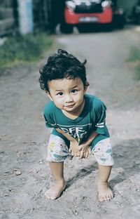 Portrait of cute boy outdoors