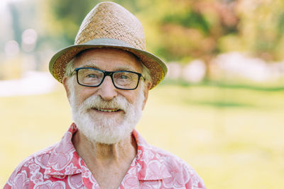 Portrait of man wearing hat