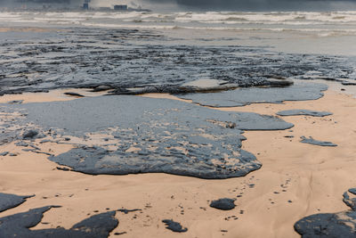 Scenic view of beach against sky