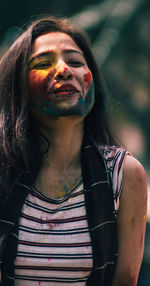 Close-up portrait of young woman