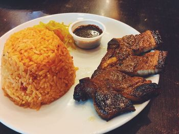 Close-up of served food