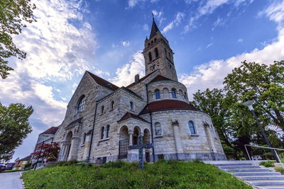 Low angle view of historical building against sky