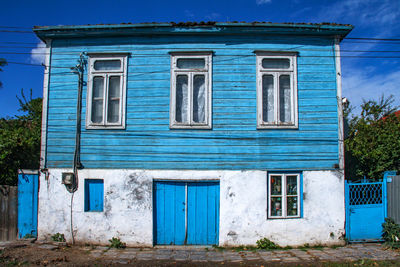 Facade of blue building